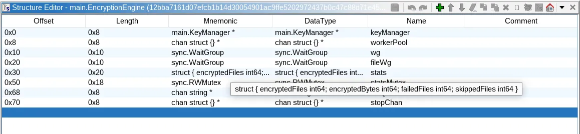 Decompiled EncryptionEngine and KeyManager structure